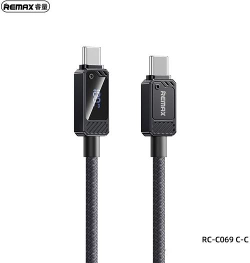 REMAX RC-C069 C-C Type-C to Type-C 100W Fast Charging Cable with Display