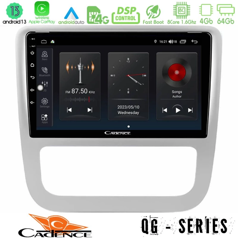 Cadence QG Series 8Core Android13 4+64GB VW Scirocco 2008-2014 Navigation Multimedia Tablet 9"