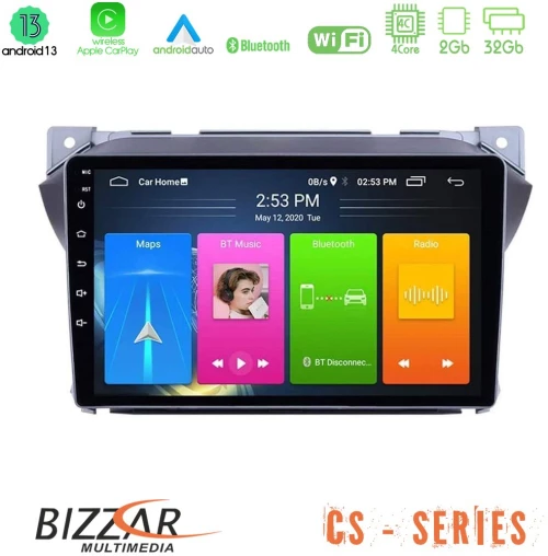 Bizzar CS Series Suzuki Alto & Nissan Pixo 4Core Android13 2+32GB Navigation Multimedia Tablet 9″