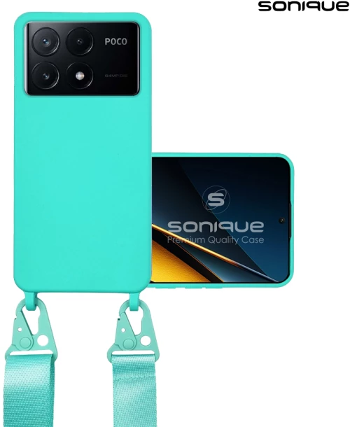 Θήκη Σιλικόνης με Strap CarryHang Sonique Xiaomi Poco X6 Pro 5G Γαλάζιο