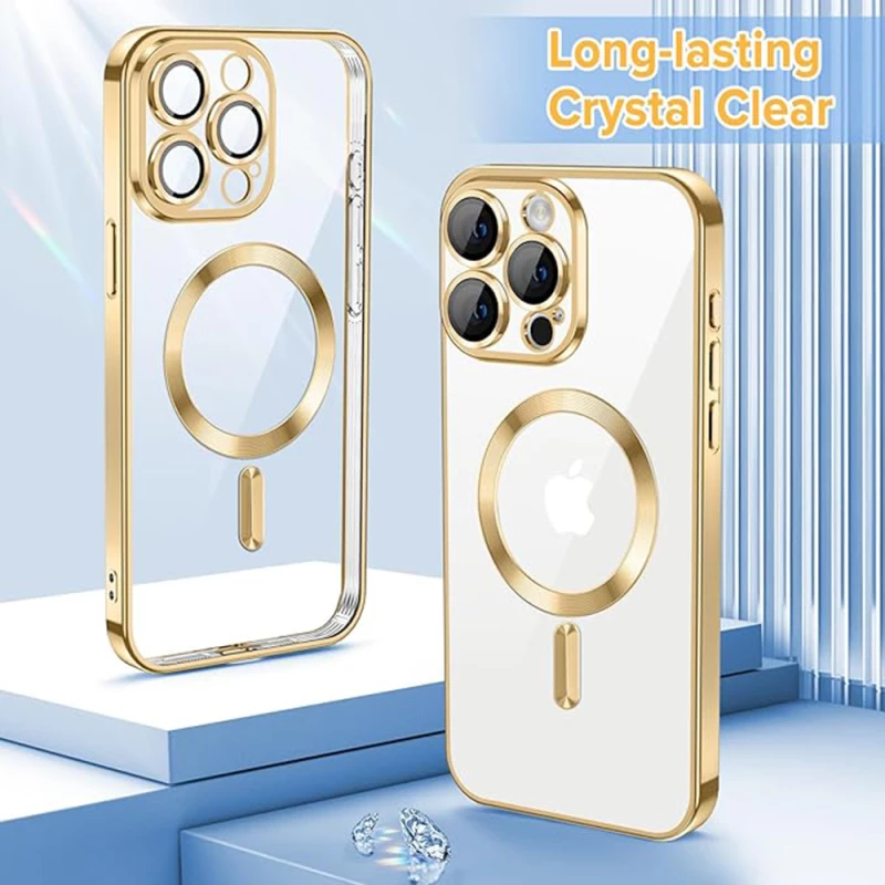 Techsuit - Luxury Crystal MagSafe - iPhone 15 Pro - Gold