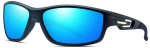 Techsuit - Bike Glasses (201910) - for Cycling and Sport Outdoor Activities, Polarized, Rectangular, Unisex - Blue
