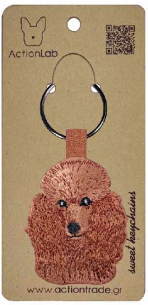 Action Lab Κεντητό Μπρελόκ Σκύλου Poodle Moca 4,8x4,3cm