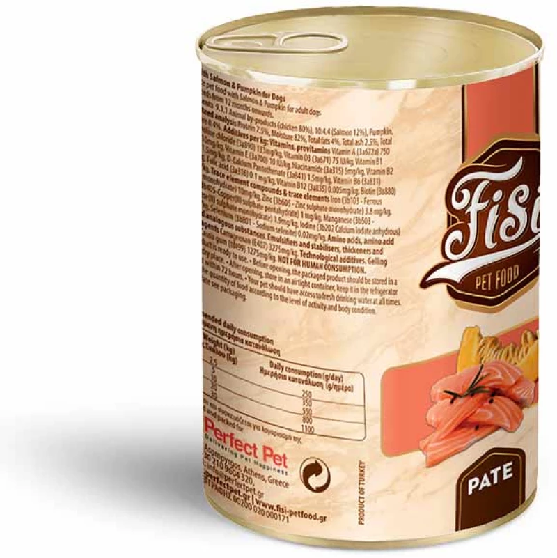 Fisi Dog Adult Πατέ Σολομός με Κολοκύθα 400gr