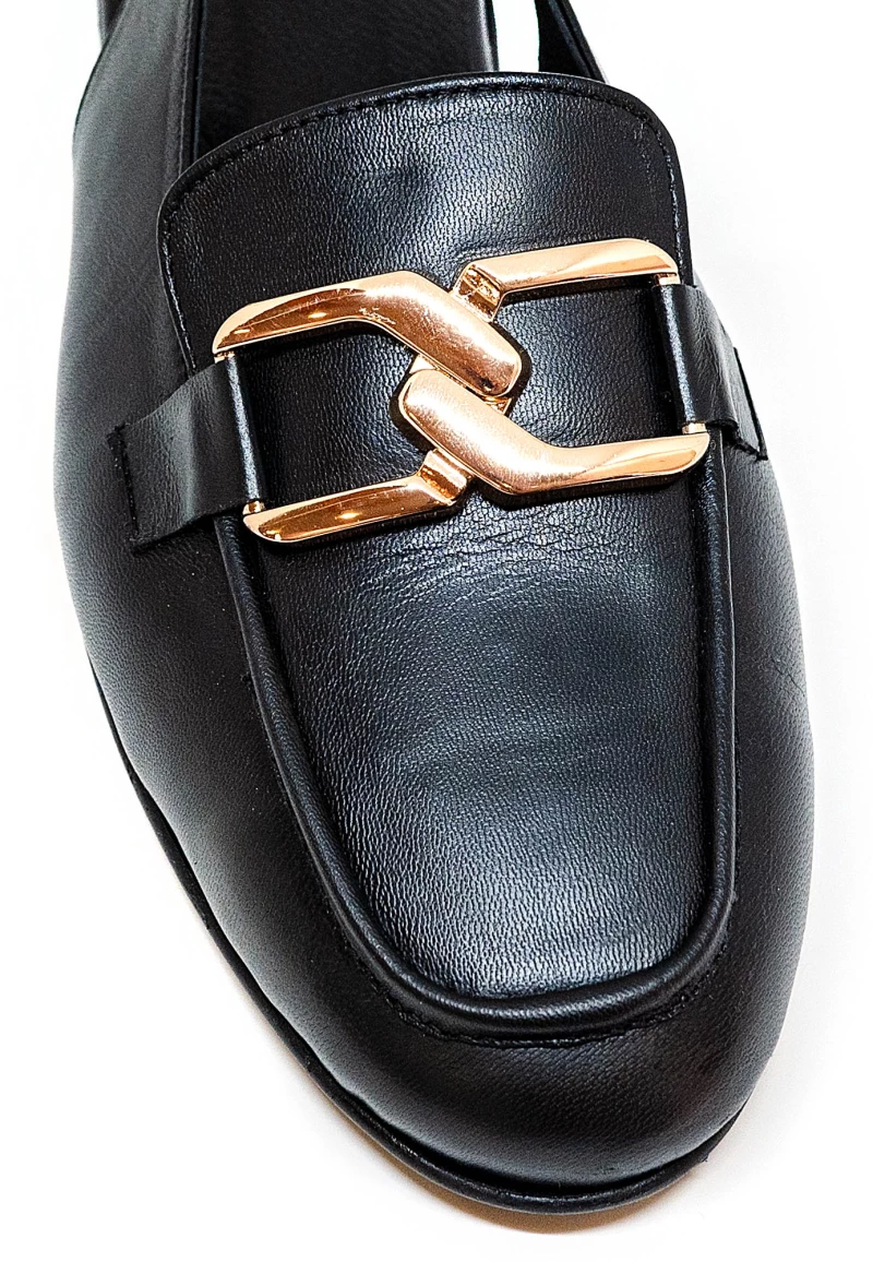 Bigshoes GA1153-01 Δερμάτινη Μπαλαρίνα Μαύρη