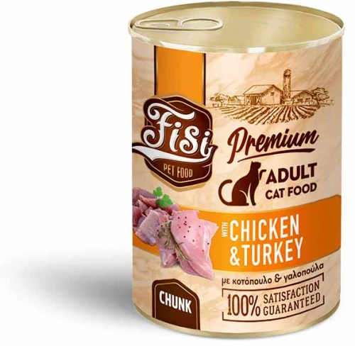 Fisi Cat Adult Κοτόπουλο με Γαλοπούλα σε Σάλτσα 400gr