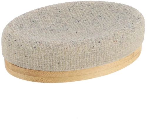 Σαπουνοθήκη polyresin εκρού με bamboo