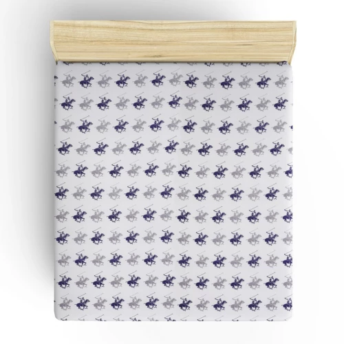 Freebox ΣΕΝΤΟΝΙ ΕΠΙΠΕΔΟ ΥΠΕΡΔΙΠΛΟ BEVERLY HILLS POLO CLUB FB912016 ΛΕΥΚΟ ΜΠΛΕ ΓΚΡΙ 240x260 εκ. 176BHP1229