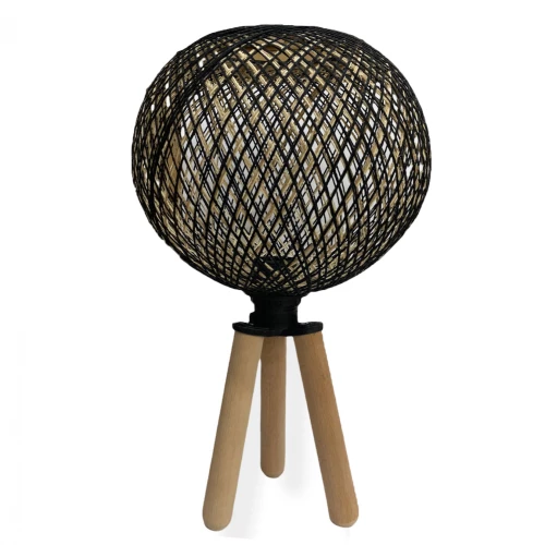 Freebox ΦΩΤΙΣΤΙΚΟ ΕΠΙΤΡΑΠΕΖΙΟ ΑΠΟ ΞΥΛΟ ΚΑΙ ΣΧΟΙΝΙ ΜΑΥΡΟ FB97378.01 Φ24x42Υ εκ.