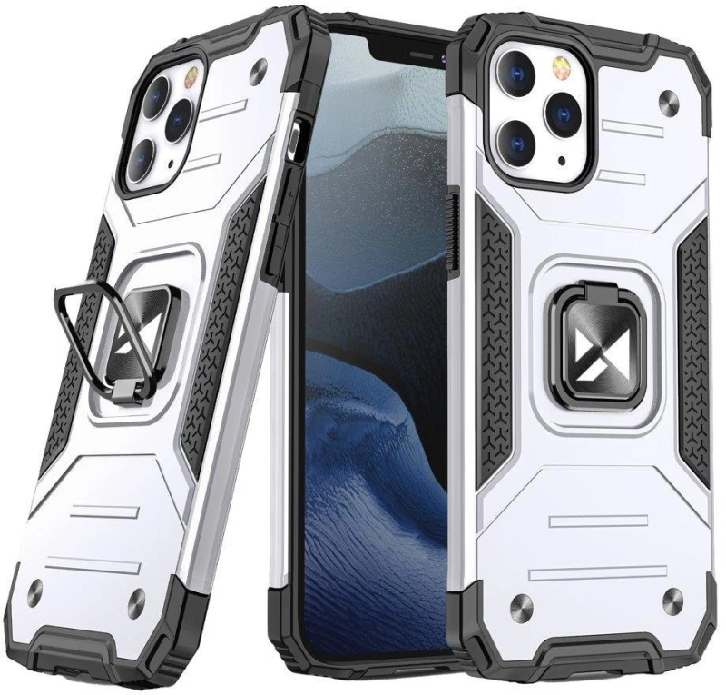 Ring Armor Case Kickstand iPhone 15 Plus Ασημί
