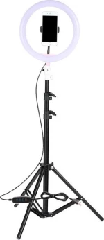 Ring Lamp Light LED USB με Τρίποδο Δαπέδου και Βάση για Κινητό
