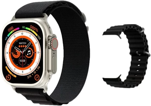 Z69 Ultra 49mm Smartwatch NFC με Ελληνικό Μενού και 2 Λουράκια Μαύρο