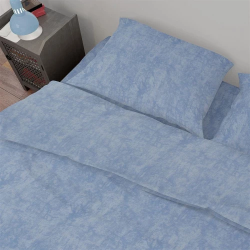 Σετ Σεντόνια Μονά 2τμχ (160x240) Premium Shadow 614 Sky Blue βαμβακερά DimCol