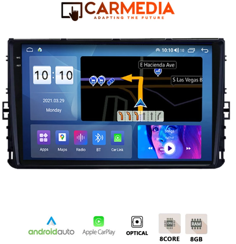CARMEDIA CM8095-13 PLUS TABLET 9.5'' OEM VW POLO-TROC-TCROSS 2017+