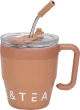 Φορητό παγούρι-θερμός κούπα με καλαμάκι - 450ml - 954293 - Brown