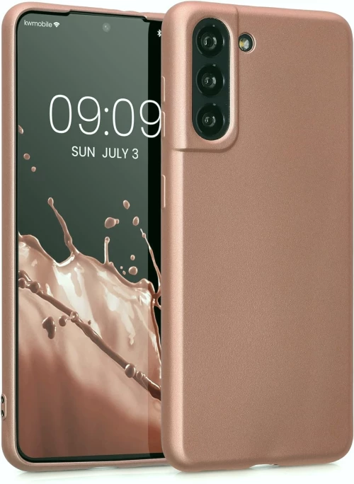 KWmobile Θήκη Σιλικόνης Samsung Galaxy S21 5G - Metallic Rose Gold (54057.31)