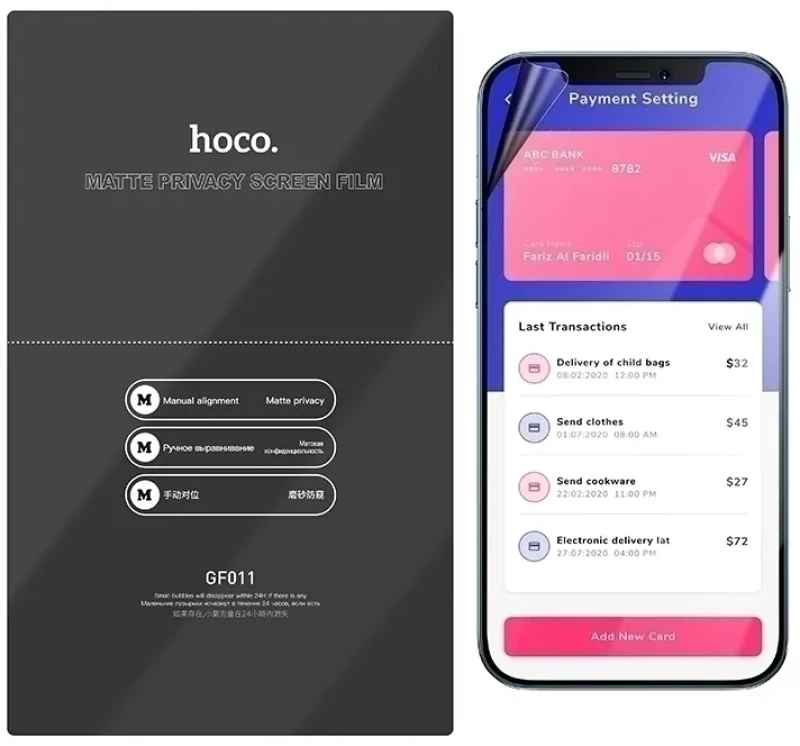 Hoco Hydrogel Pro Privacy Matte Screen Protector - Ματ Μεμβράνη Προστασίας Απορρήτου Οθόνης Realme 6 Pro - 0.15 mm - Matte (HOCO-FRONT-PRM-027-009)