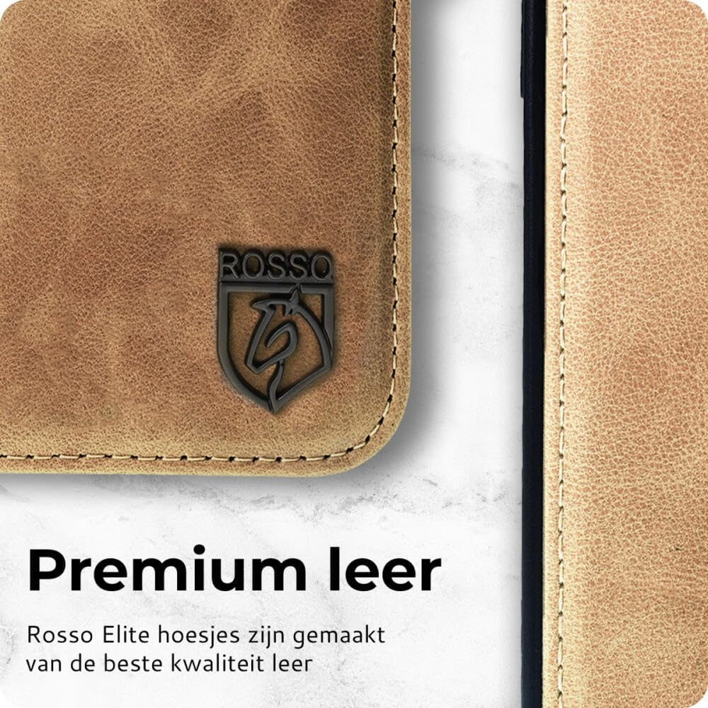 Rosso Elite - MagSafe Δερμάτινη Θήκη / Πορτοφόλι - Samsung Galaxy S22 5G - Light Brown (8719246440700)