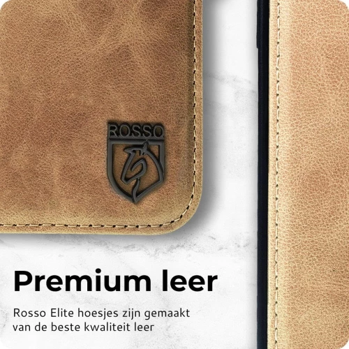 Rosso Elite - MagSafe Δερμάτινη Θήκη / Πορτοφόλι - Samsung Galaxy S22 5G - Light Brown (8719246440700)