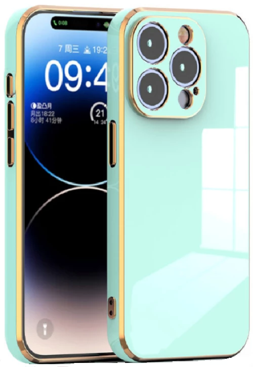 Bodycell Gold Plated - Θήκη Σιλικόνης Apple iPhone 15 Pro Max - Mint Green (5206015073847)