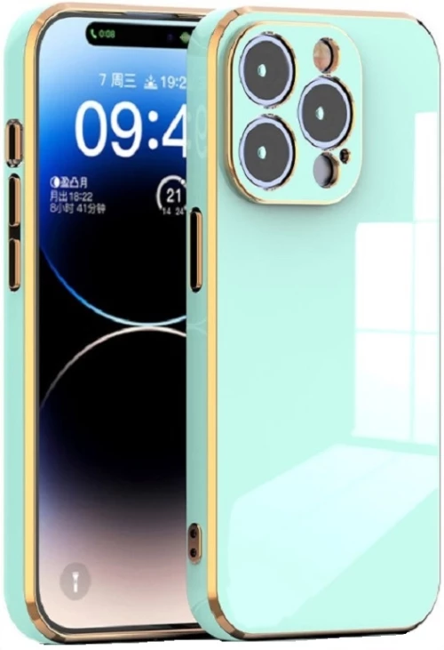 Bodycell Gold Plated - Θήκη Σιλικόνης Apple iPhone 15 Pro - Mint Green (5206015073809)