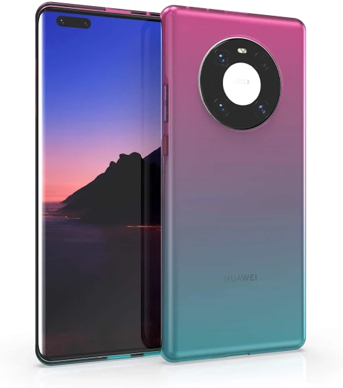 KWmobile Θήκη Σιλικόνης Huawei Mate 40 Pro - Bicolor / Pink / Blue / Transparent (54239.01)