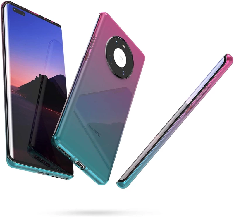 KWmobile Θήκη Σιλικόνης Huawei Mate 40 Pro - Bicolor / Pink / Blue / Transparent (54239.01)