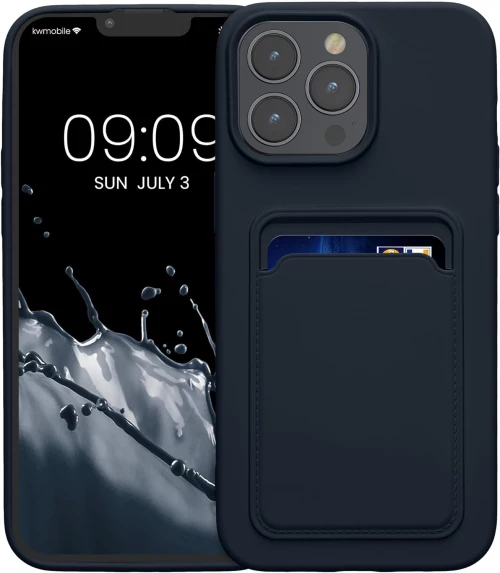 KWmobile Θήκη Σιλικόνης με Υποδοχή για Κάρτα - Apple iPhone 15 Pro Max - Dark Blue (62020.17)
