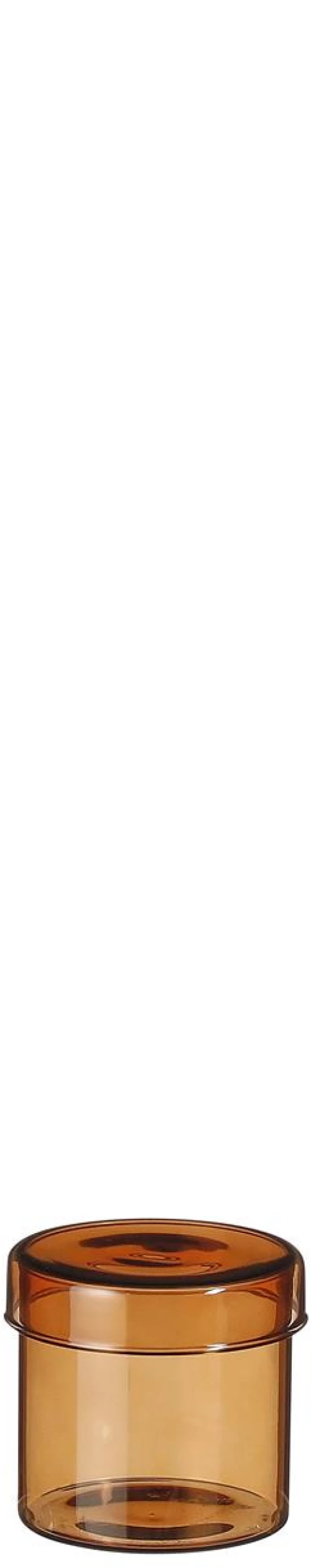 Δοχείο γυάλινο με καπάκι καφέ 8x8