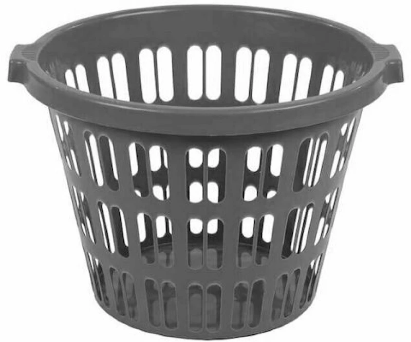 Homeplast Στρογγυλό Διάτρητο 40L Γκρι  Καλάθι Απλύτων Πλαστικό - Α00068