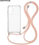 Θήκη Σιλικόνης με Κορδόνι Sonique Armor Clear Samsung Galaxy S24 Plus Ροζ