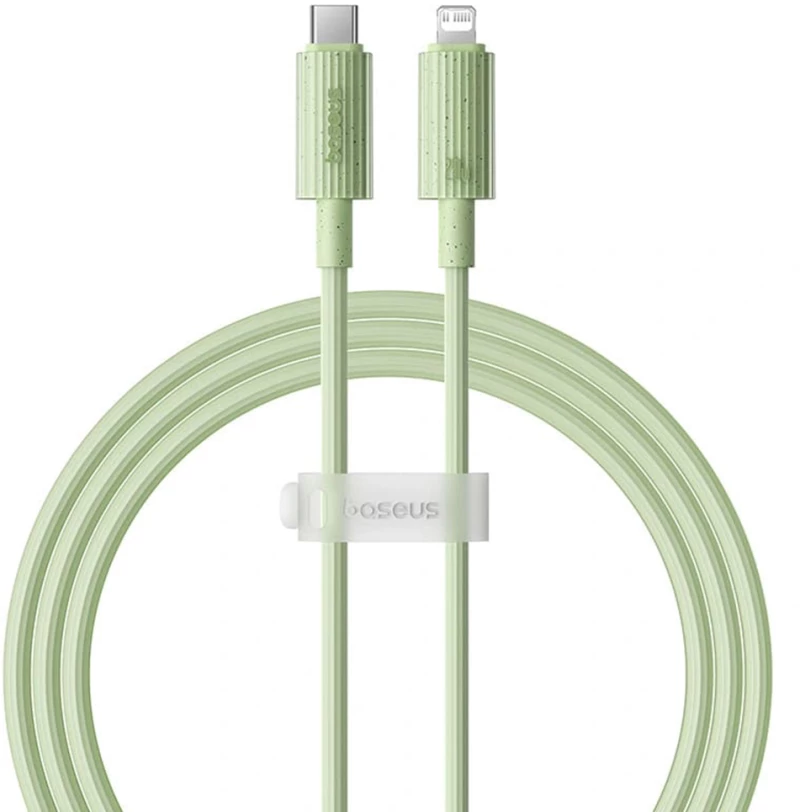 Baseus - Data Cable Habitat Series (P10360201631-01) - Type-C to Lightning, Fast Charging, 20W, 480Mbps, 2m - Natural Green
