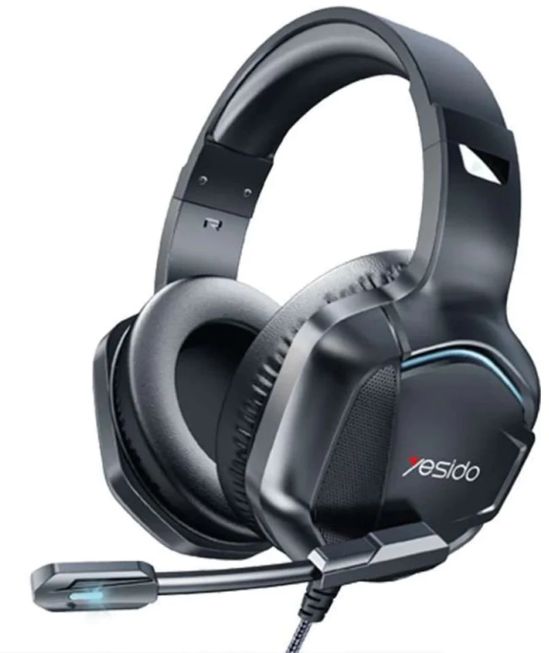 Yesido - Wired Headphones (EK01) - for Gaming, Jack 3.5mm, with Microphone, RGB LED Lights - Black