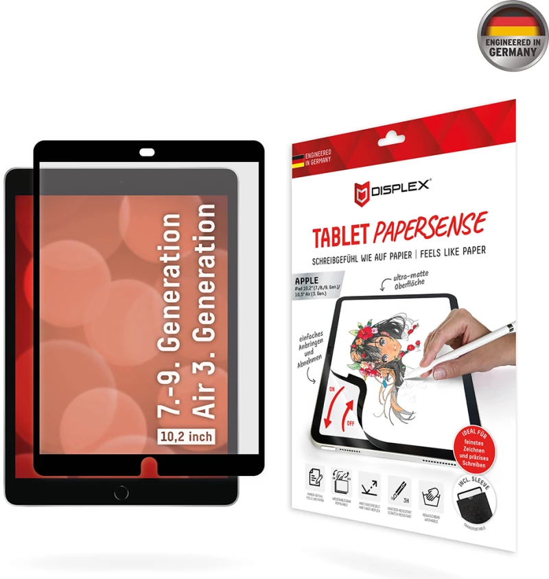 Displex - Premium Tablet PaperSense - iPad 10.2 (2019/2020/2021) / iPad Air 10.5 2019 - Black