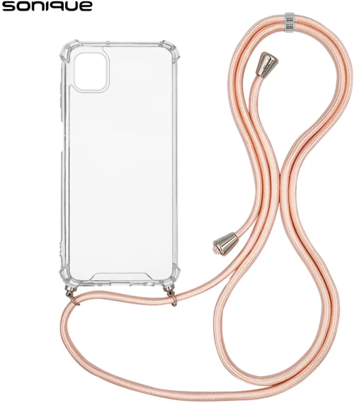 Θήκη Σιλικόνης με Κορδόνι Sonique Armor Clear Samsung Galaxy M13 4G Ροζ Σατινέ