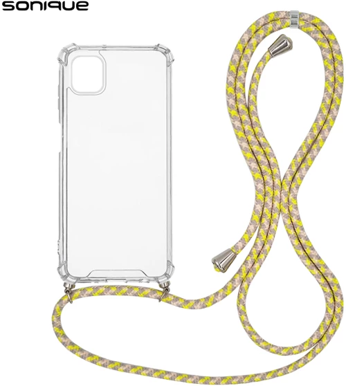 Θήκη Σιλικόνης με Κορδόνι Sonique Armor Clear Samsung Galaxy M13 4G Rainbow Κίτρινο