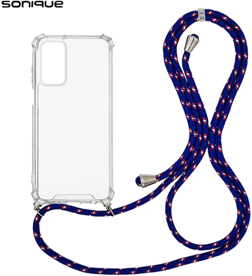 Θήκη Σιλικόνης με Κορδόνι Sonique Armor Clear Samsung Galaxy A25 5G Rainbow Μπλε