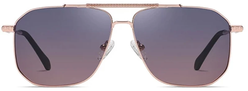 Techsuit - Sunglasses Polarized (8538) - for Men, with UV Protection, Metal - Rose Gold / Gradient Purple