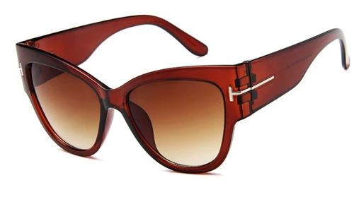 Techsuit - Sunglasses (9778) - for Women with PC Frame and Lens, Cat Eye - Brown