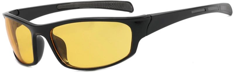 Techsuit - Bike Glasses (9937) - for Cycling, Sport Outdoor Activities, PC, Rectangular Shape, Unisex - Black / Yellow