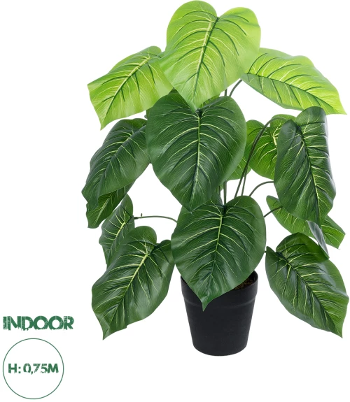 GloboStar® Artificial Garden PHILODENDRON 20910 Διακοσμητικό Φυτό Φυλλόδεντρο Υ75cm
