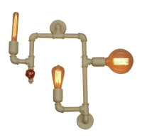 Απλίκα φωτιστικό MOMUS σωλήνες μαύρο μπεζ HL-103-3W Homelighting 77-2815 Μαύρο