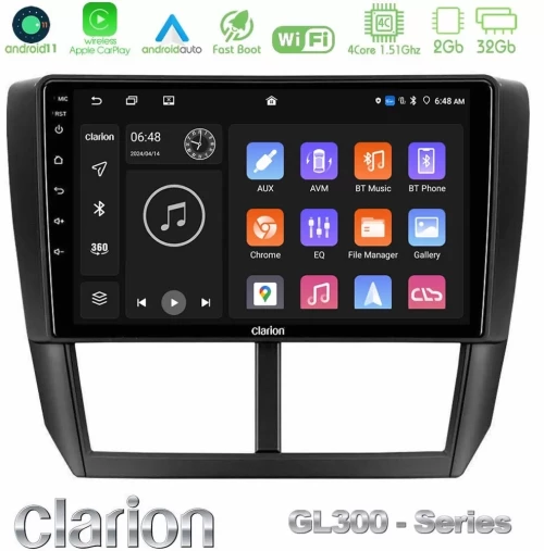 Clarion GL300 Series 4Core Android11 2+32GB Subaru Forester Navigation Multimedia Tablet 9" Με Carplay & Android Auto U-GL3-SU0299