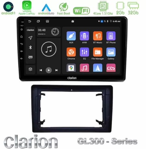 Clarion GL300 Series 4Core Android11 2+32GB Chrysler / Dodge / Jeep Navigation Multimedia Tablet 10" Με Carplay & Android Auto U-GL3-JP0927