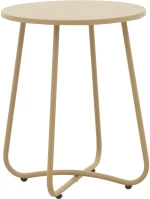 Τραπέζι Bramwell pakoworld μέταλλο μπεζ Φ40x50εκ