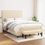 Κρεβάτι Boxspring με Στρώμα Κρεμ 140x190 εκ. Υφασμάτινο Κρεμ 3136834