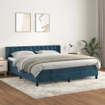 Κρεβάτι Boxspring με Στρώμα Σκούρο Μπλε 180x200 εκ. Βελούδινο Μπλε 3131217