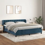 Κρεβάτι Boxspring με Στρώμα Σκούρο Μπλε 160x200 εκ. Βελούδινο Μπλε 3127743