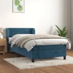 Κρεβάτι Boxspring με Στρώμα Σκούρο Μπλε 100x200 εκ. Βελούδινο Μπλε 3127539