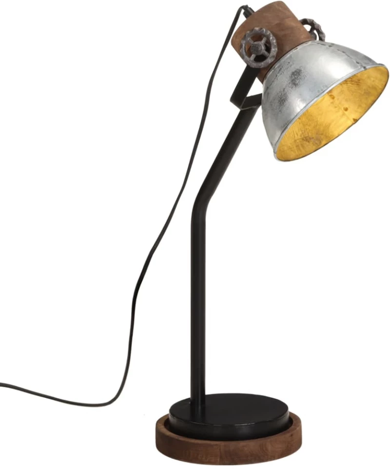 Φωτιστικό Γραφείου 25 W Vintage Ασημί 18x18x60 εκ. Ε27 Ασήμι 371949